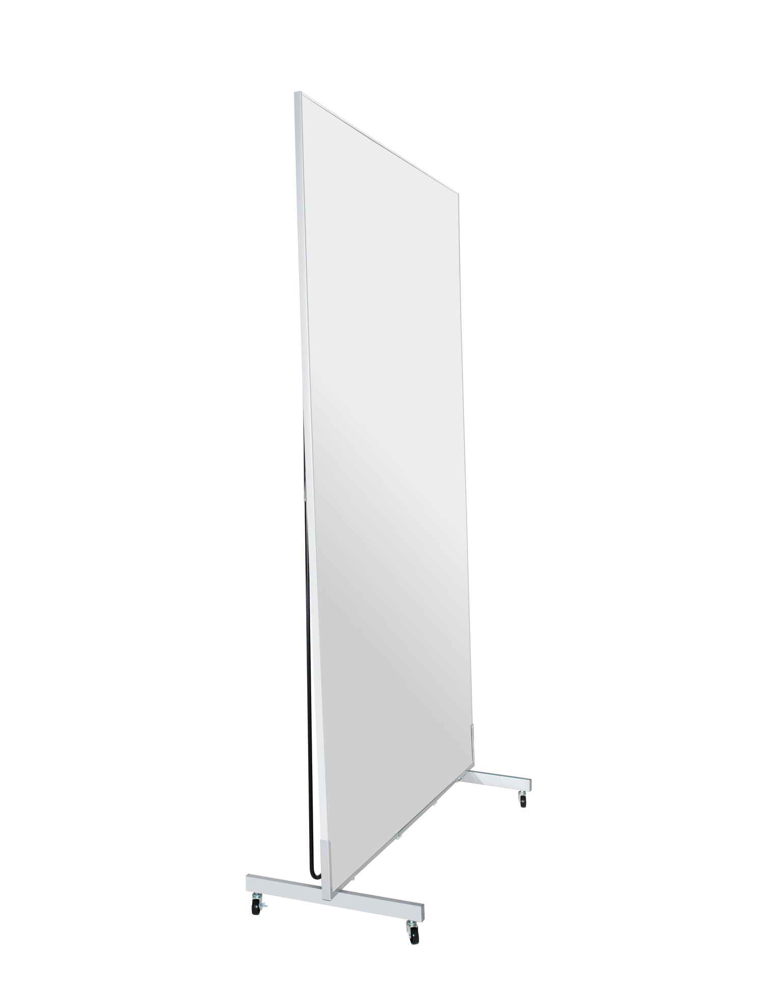 Miroir Plumi Classique sur support roulant vu de biais sur fond neutre